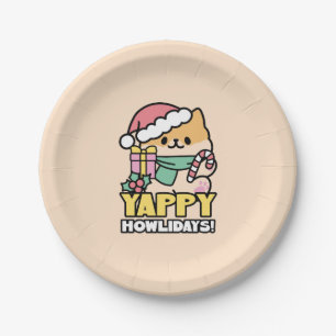 Niedlicher Weihnachtshund - Yappy Howlidays Pappteller