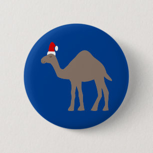 Niedlicher Weihnachtskamel Button