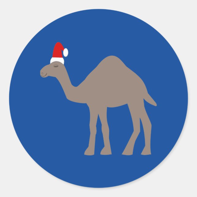 Niedlicher Weihnachtskamel Runder Aufkleber (Vorderseite)