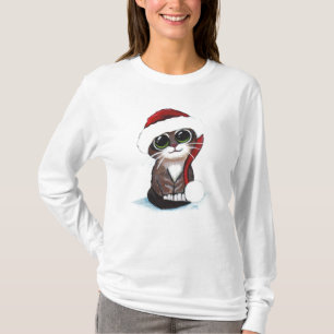 Niedlicher Weihnachtskätzchen-T - Shirt