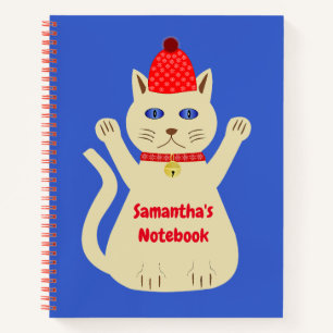 Niedlicher WeihnachtskatzenIndividuelle Name Notizbuch