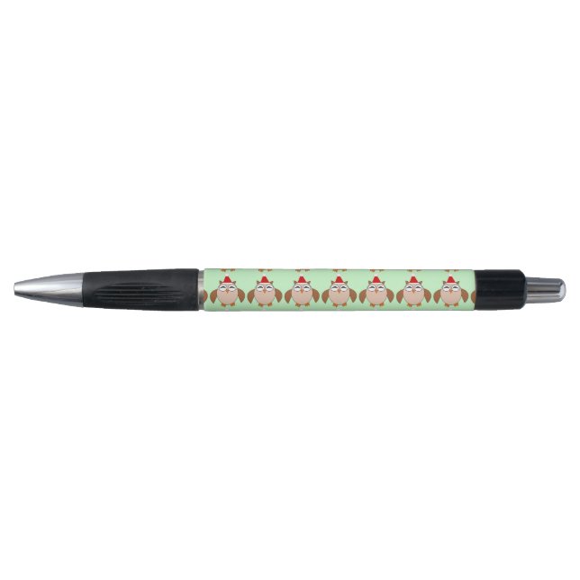 Niedlicher Weihnachtskauz Pen Kugelschreiber (Vorderseite)