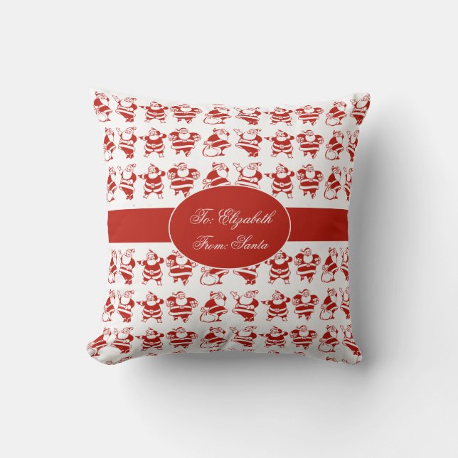 Niedlicher Weihnachtsklaus Weihnachtsgeschenk-Tag Kissen (Vorderseite)