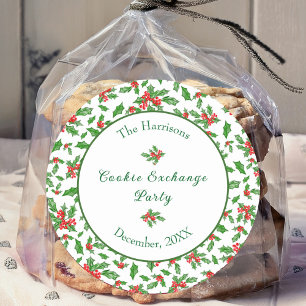 Niedlicher Weihnachtskochtausch Party Individuelle Runder Aufkleber