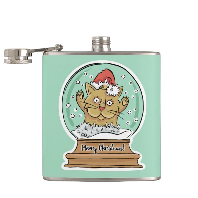 Niedlicher Weihnachtskolben individuelle Name Flachmann (Geöffnet)