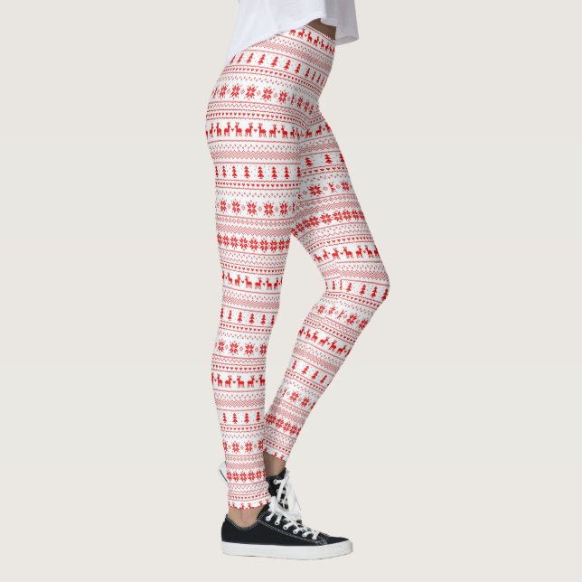 Niedlicher Weihnachtskraut Strick Urlaub Neue Jahr Leggings (Rechts)
