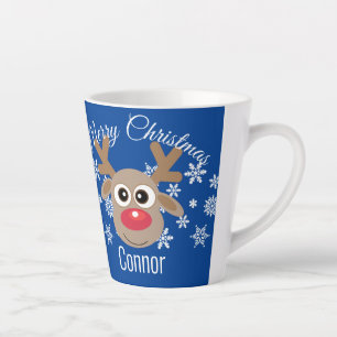 Niedlicher Weihnachtskriptortyp Blaue Schneeflocke Milchtasse