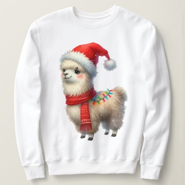 Niedlicher Weihnachtslama Sweatshirt (Design vorne)