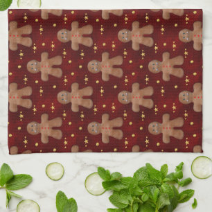 Niedlicher Weihnachtslebkuchen-Mann Handtuch