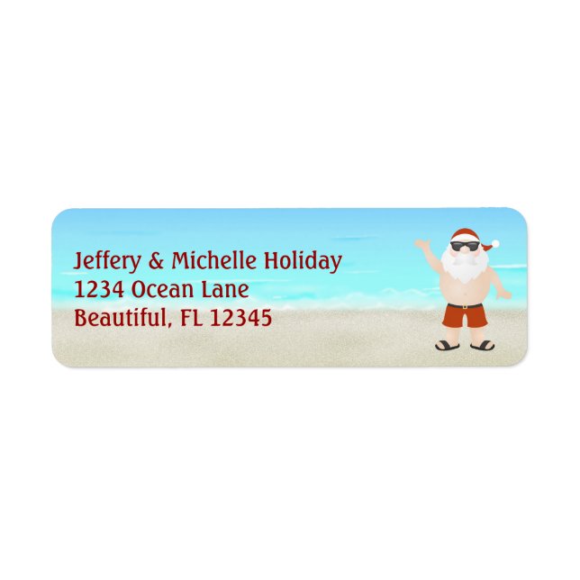 Niedlicher Weihnachtsmann am Strand Weihnachtsansc (Vorne)