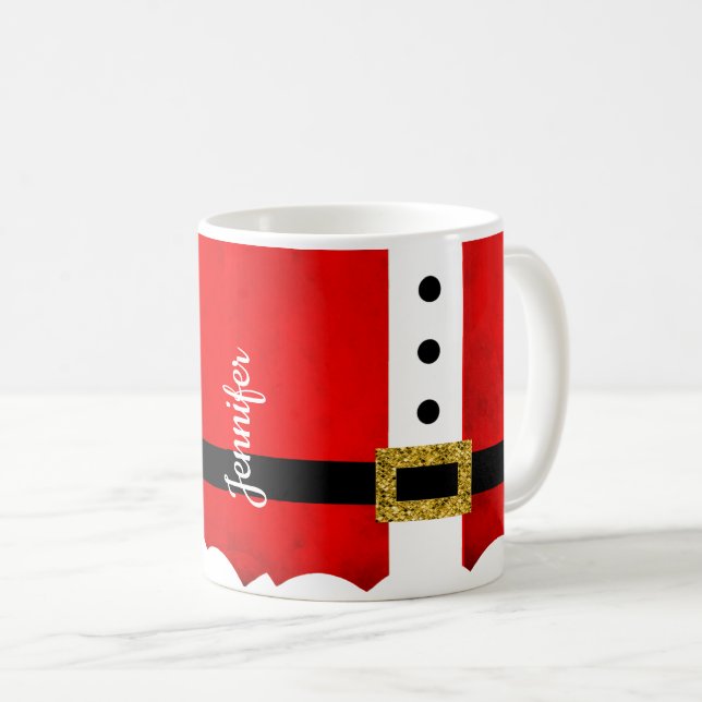 Niedlicher Weihnachtsmann Anzug Personalisierte We Kaffeetasse (VorderseiteRechts)