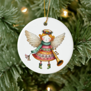 Niedlicher Weihnachtsmann Art Angel Keramik Ornament