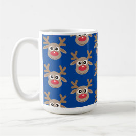 Niedlicher Weihnachtsmann-Cartoon-Muster Blau Kaffeetasse