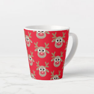 Niedlicher Weihnachtsmann-Cartoon Pattern Red Milchtasse