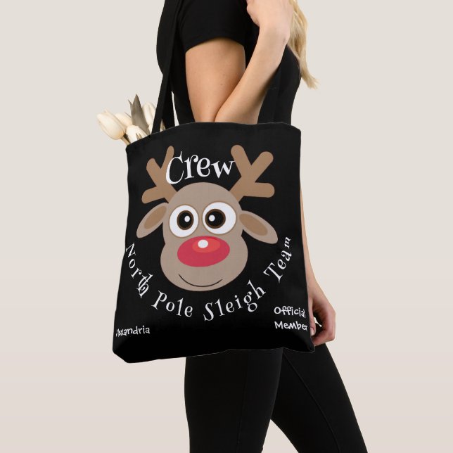 Niedlicher Weihnachtsmann-Cartoon Reindeer Black S (Von Nahem)