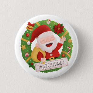 Niedlicher Weihnachtsmann-Claus Button