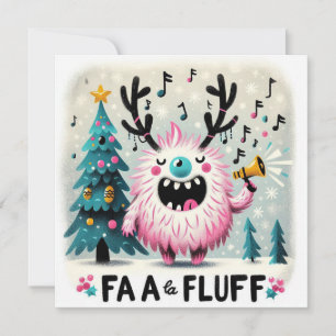 Niedlicher Weihnachtsmann "fa la fluff" Feiertagskarte
