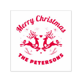 Niedlicher Weihnachtsmann Familie Permastempel