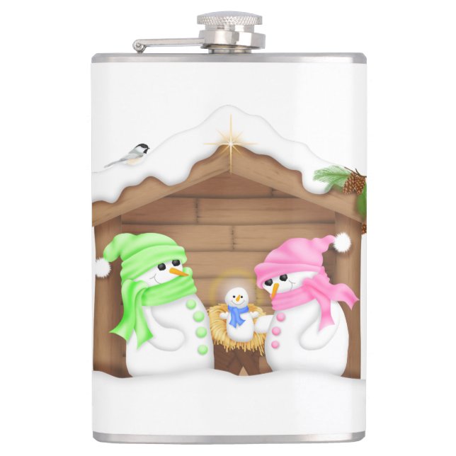 Niedlicher Weihnachtsmann Flachmann (Vorderseite)