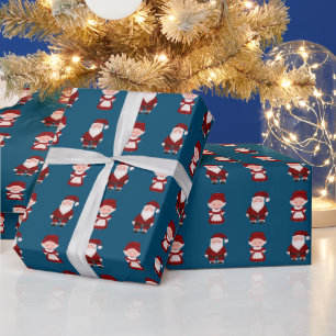 Niedlicher Weihnachtsmann/Frau Claus Geschenkpapier
