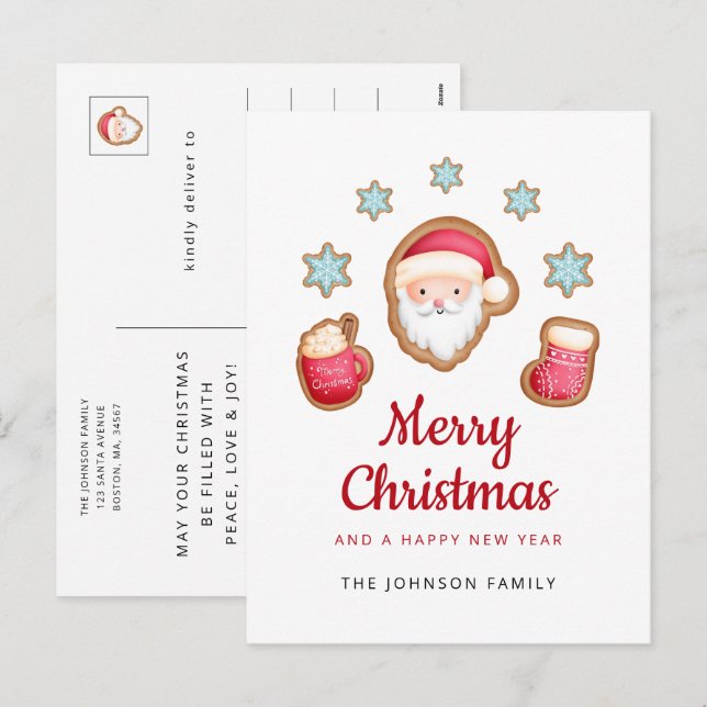 Niedlicher Weihnachtsmann frohe Weihnachten (Vorne/Hinten)