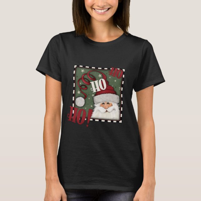 Niedlicher Weihnachtsmann frohe Weihnachtsfeiertag T-Shirt (Vorderseite)