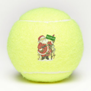 Niedlicher Weihnachtsmann frohe Weihnachtsliebetie Tennisbälle