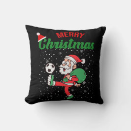 Niedlicher Weihnachtsmann Fußballfest Weihnachten  Kissen