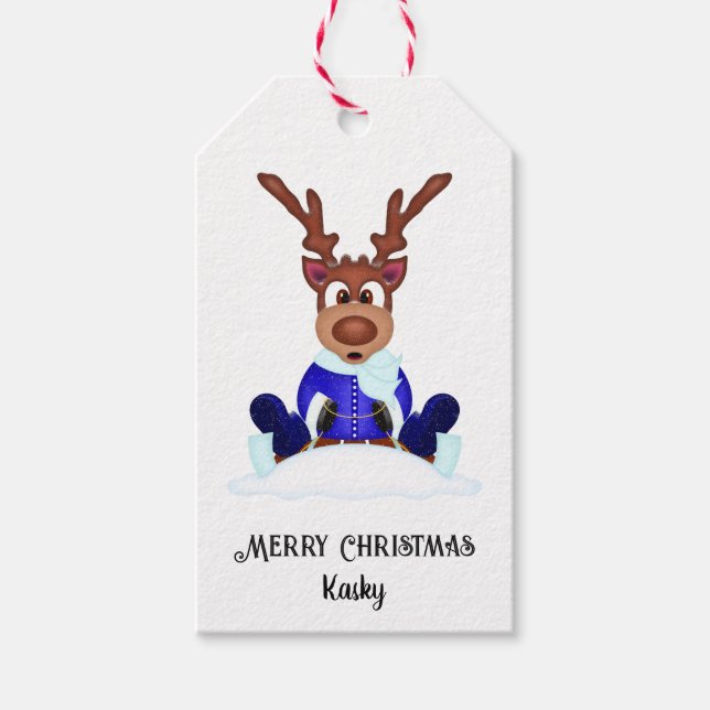 Niedlicher Weihnachtsmann Geschenkanhänger (Vorderseite)