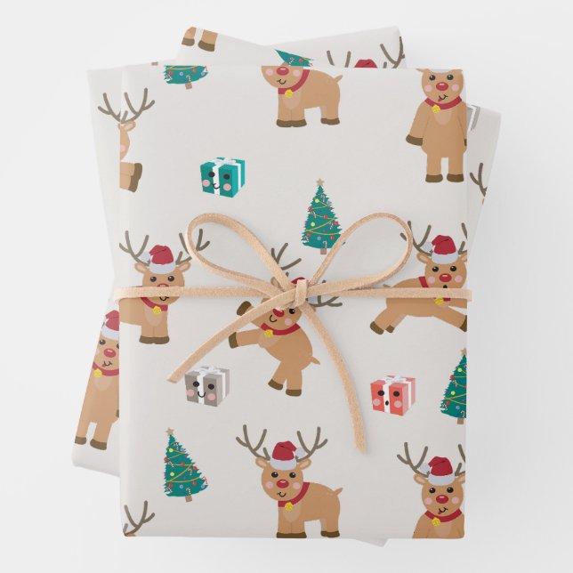 Niedlicher Weihnachtsmann Geschenkpapier Set (Beispiel)