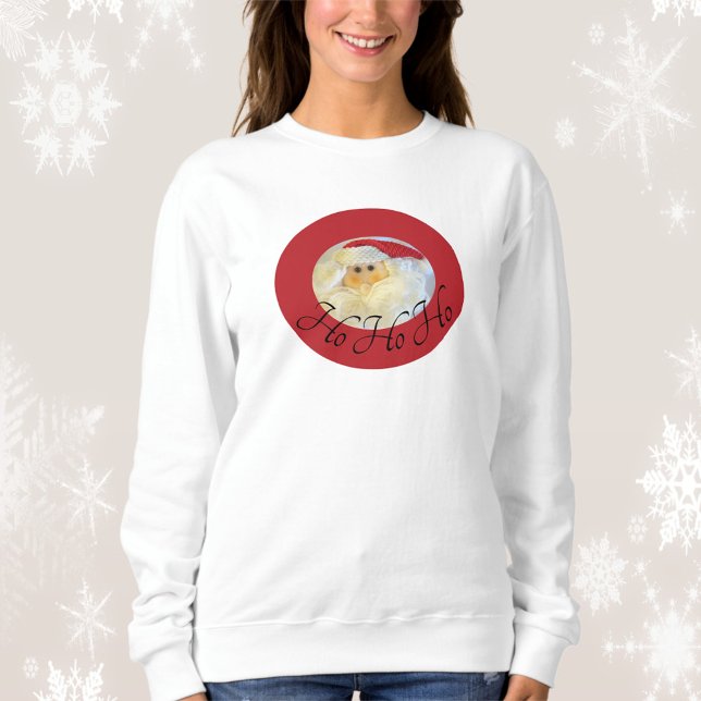 Niedlicher Weihnachtsmann Gesicht Red Ho Ho Weihna Sweatshirt (Von Creator hochgeladen)