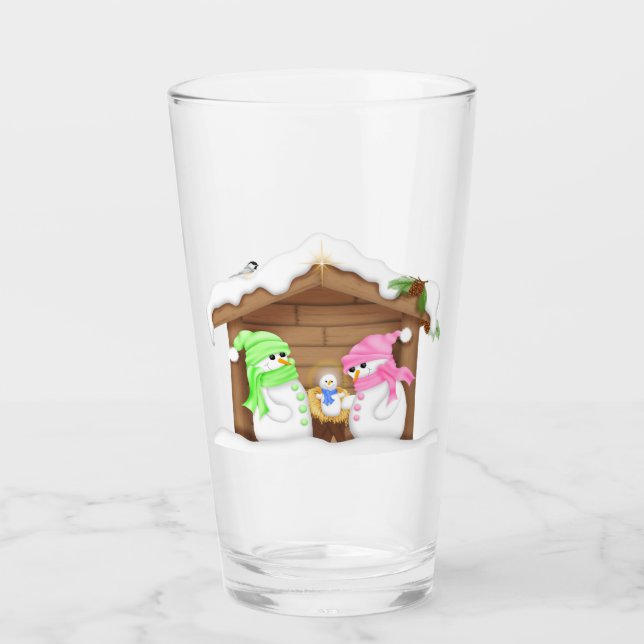 Niedlicher Weihnachtsmann Glas (Vorderseite)