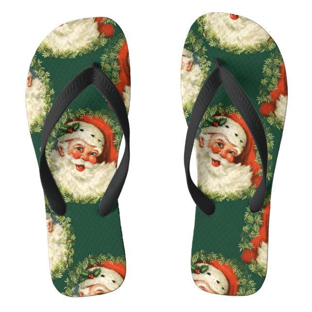 Niedlicher Weihnachtsmann glücklich Weihnachten    Flip Flops (Fußbett)
