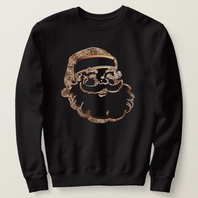 Niedlicher Weihnachtsmann Gold Vater Weihnachten Sweatshirt (Design vorne)