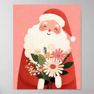 Niedlicher Weihnachtsmann Illustration Kinderzimme Poster
