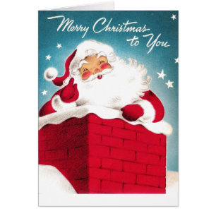 Niedlicher Weihnachtsmann im Schornstein