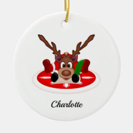 Niedlicher Weihnachtsmann Keramik Ornament