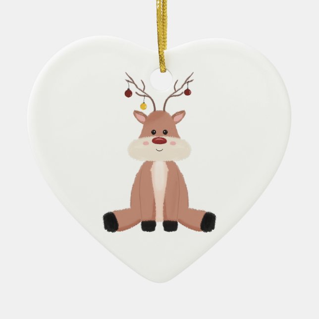 Niedlicher Weihnachtsmann Keramik Ornament (Vorne)