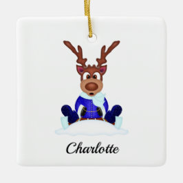 Niedlicher Weihnachtsmann Keramikornament