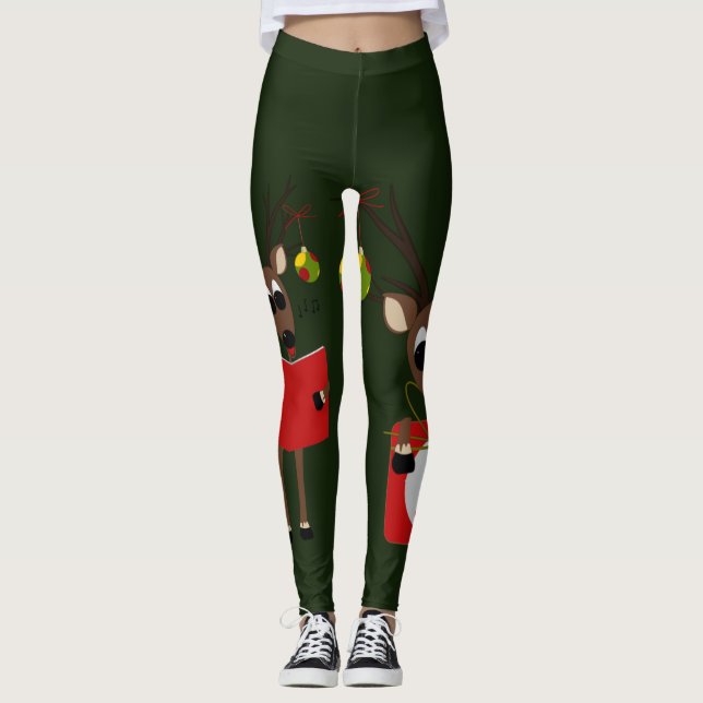 Niedlicher Weihnachtsmann Leggings (Vorderseite)