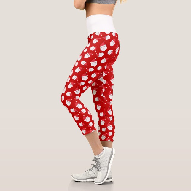 Niedlicher Weihnachtsmann-Leiter Weihnachten Capri Leggings (Links)