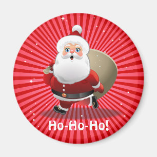 Niedlicher Weihnachtsmann mit einem Sack voller Ge Magnet