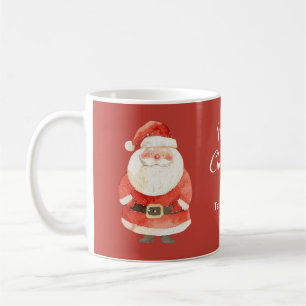 Niedlicher Weihnachtsmann mit Namen Frohe Weihnach Kaffeetasse