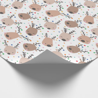 Niedlicher Weihnachtsmann mit Punkten und Sternen Geschenkpapier