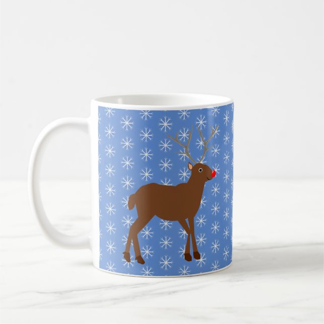 Niedlicher Weihnachtsmann mit Roter Nase Kaffeetasse (Links)