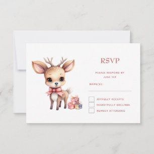 Niedlicher Weihnachtsmann mit Weihnachtsgeschenken RSVP Karte