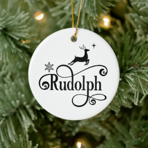 Niedlicher Weihnachtsmann - Name Rudolph Weihnacht Keramik Ornament