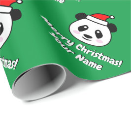 Niedlicher Weihnachtsmann-Panda-Bär personalisiert Geschenkpapier