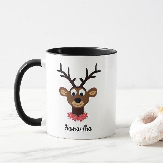 Niedlicher Weihnachtsmann Personalisiert Ihren Nam Tasse (Mit Donut)
