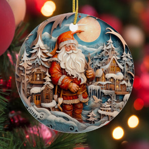 Niedlicher Weihnachtsmann Personalisiert Keramik Ornament
